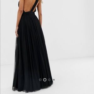 One Shoulder Tulle Maxi Dress